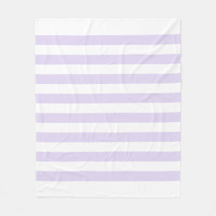 Couverture Polaire Motif à lignes blanc doux et lila pourpre