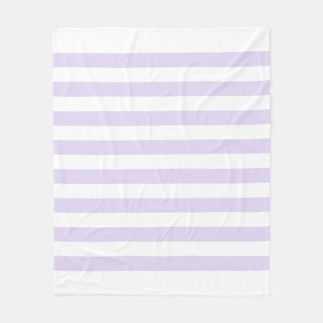 Couverture Polaire Motif à lignes blanc doux et lila pourpre (Devant)