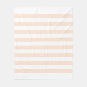 Couverture Polaire Motif à lignes pastel blanches et pêche