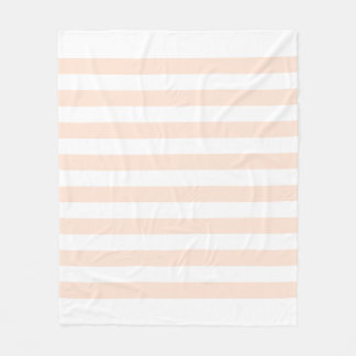 Couverture Polaire Motif à lignes pastel blanches et pêche