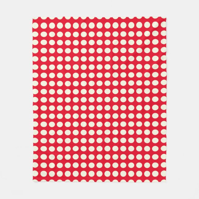 Couverture Polaire Motif à points géométriques rouge et blanc de Noël (Devant)