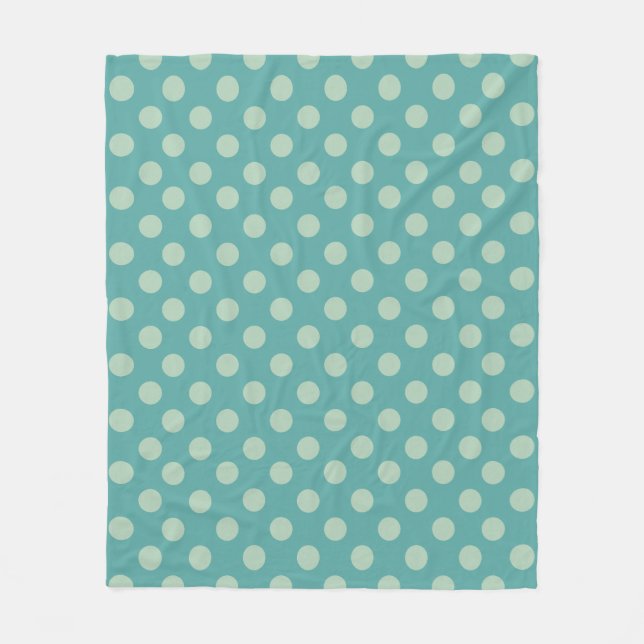 Couverture Polaire Motif à pois bleu vert (Devant)