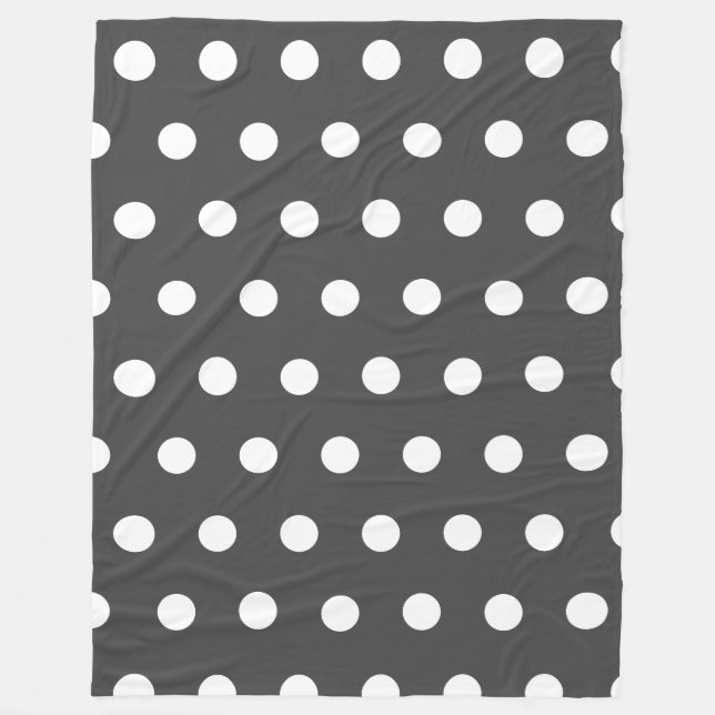 Couverture Polaire Motif à pois gris foncé tendance (Devant)