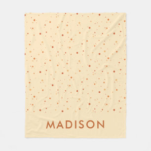 Couverture Polaire Motif à pois minimal en terre cuite avec nom perso