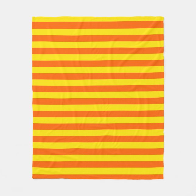 Couverture Polaire Motif à rayures jaunes orange  (Devant)