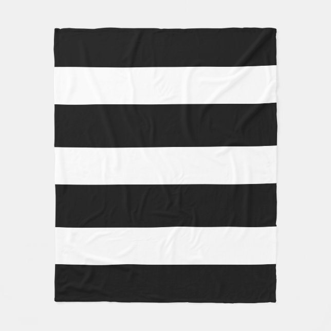 Couverture Polaire Motif à rayures noir et blanc (Devant)