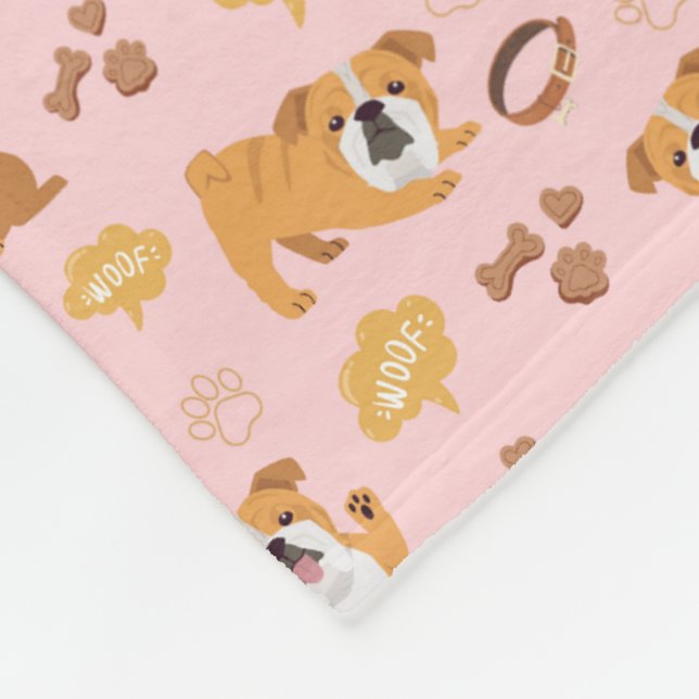 Couverture Polaire Motif à thème Bulldog (Coin)