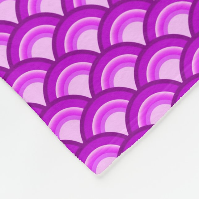 Couverture Polaire Motif à vagues Art déco - teintes orchidées (Coin)