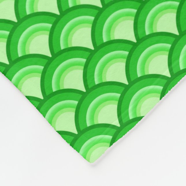 Couverture Polaire Motif à vagues Art déco - vert jade (Coin)