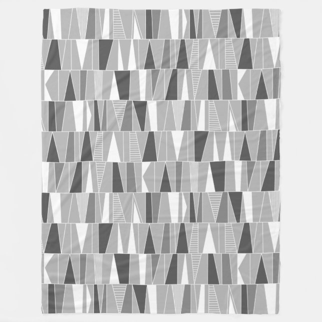 Couverture Polaire Motif Abstrait 070721 - Nuances de Gris (Devant)