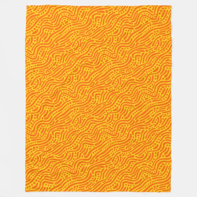 Couverture Polaire Motif Abstrait 110523 - Orange et orange (Devant)