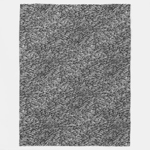 Couverture Polaire Motif Abstrait 140523 - Blanc sur noir