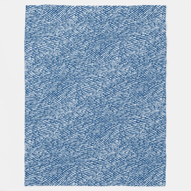Couverture Polaire Motif Abstrait 140523 - Blanc sur Shibori Blue (Devant)