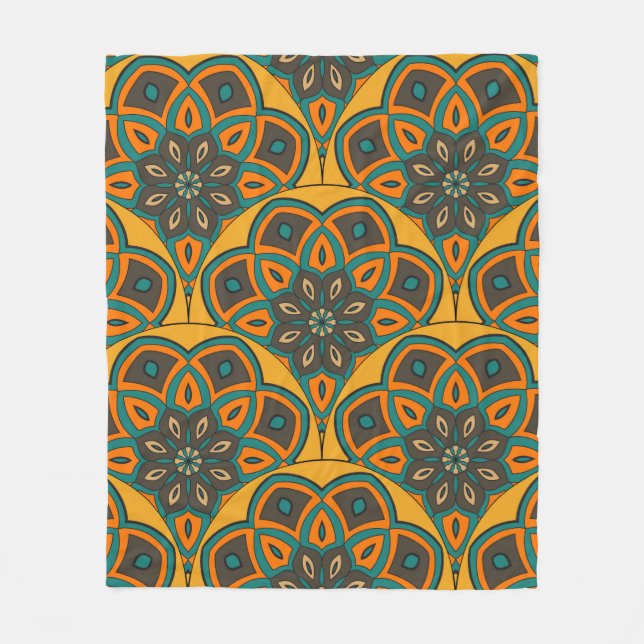 Couverture Polaire motif Abstrait à l'échelle de mandala sans soudure (Devant)