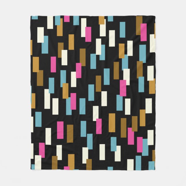 Couverture Polaire motif Abstrait aux formes géométriques texturées.  (Devant)