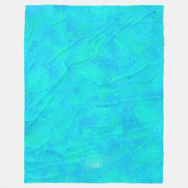 Couverture Polaire Motif Abstrait Bleu Turquoise (Devant)