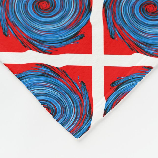 Couverture Polaire Motif Abstrait Blue Red Swirl (Coin)