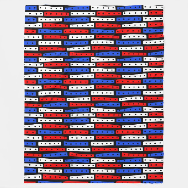 Couverture Polaire Motif Abstrait - Couleurs 01 sur noir (Devant)