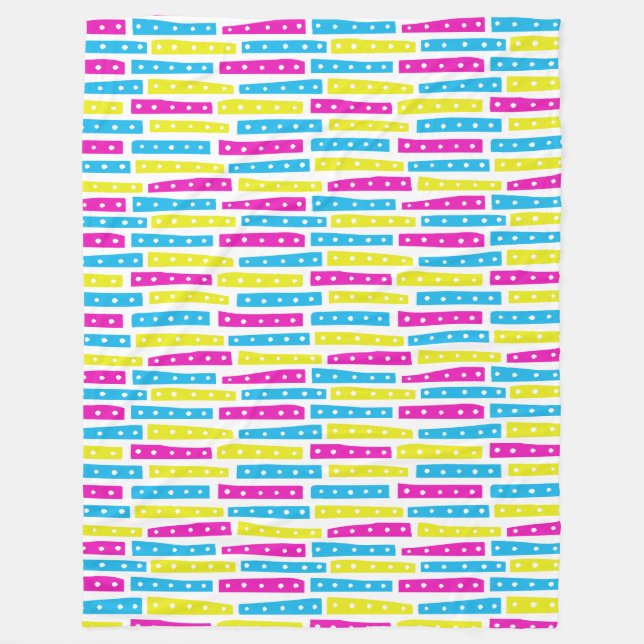 Couverture Polaire Motif Abstrait - Couleurs 02 sur blanc (Devant)