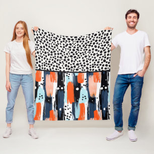 Couverture Polaire Motif Abstrait de Chien Moderne