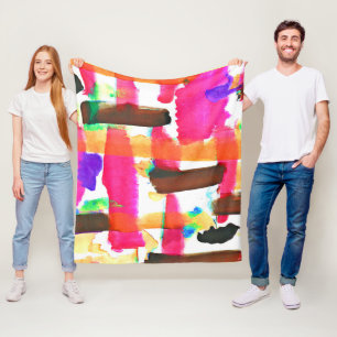 Couverture Polaire Motif Abstrait Dynamique dans l'Art
