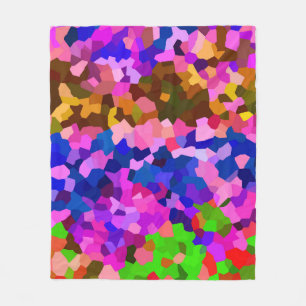 Couverture Polaire Motif Abstrait en mosaïque cristallisée