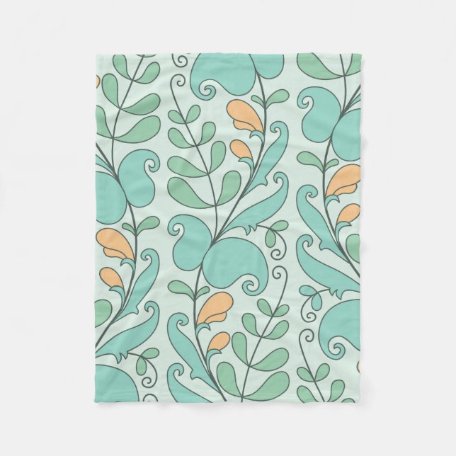 Couverture Polaire Motif Abstrait fleuri sans soudure (Devant)
