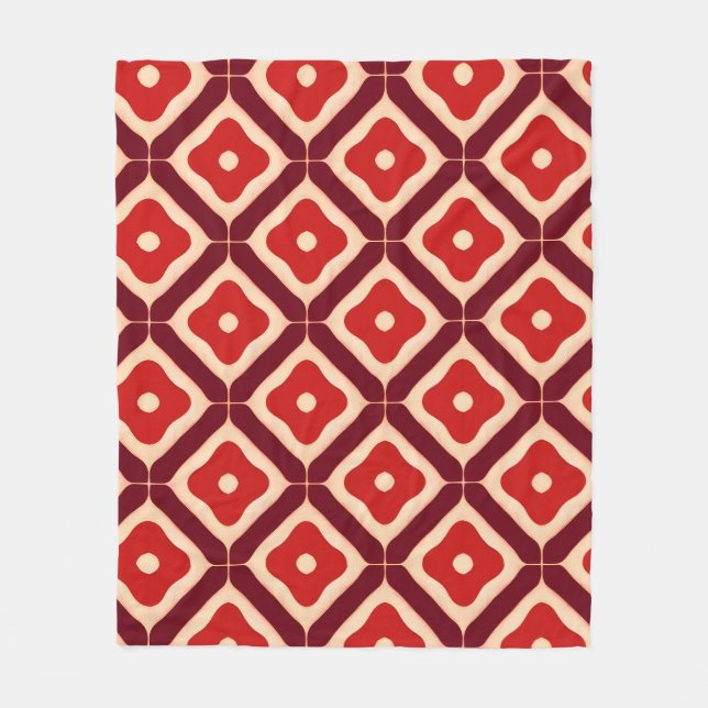Couverture Polaire Motif abstrait géométrique rouge gras ✨ (Devant)