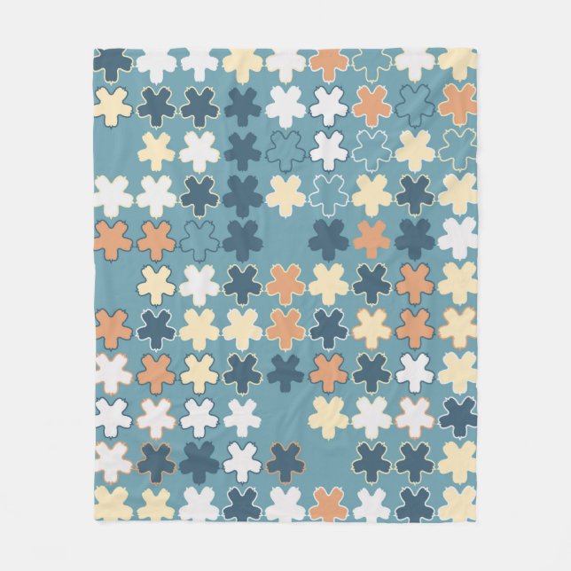 Couverture Polaire Motif abstrait géométrique sans soudure de sha col (Devant)