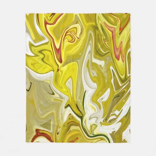 Couverture Polaire Motif abstrait jaune (Devant)