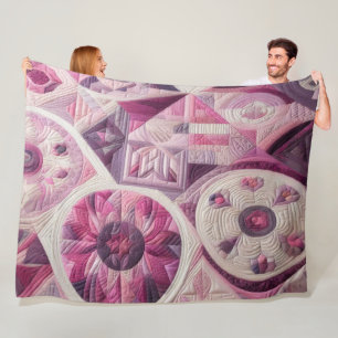 Couverture Polaire Motif abstrait matelassé