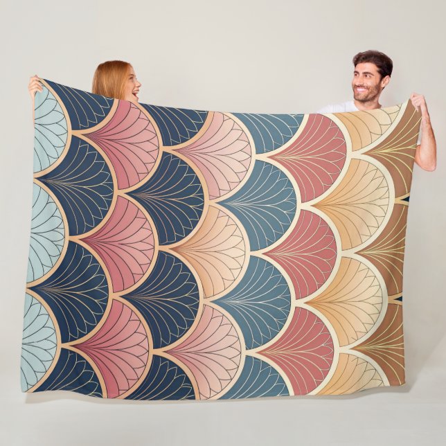 Couverture Polaire Motif abstrait moderne sophistiqué sans couture (En situation)