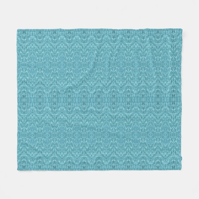 Couverture Polaire Motif abstrait moderne turquoise aqua (Devant (Horizontal))