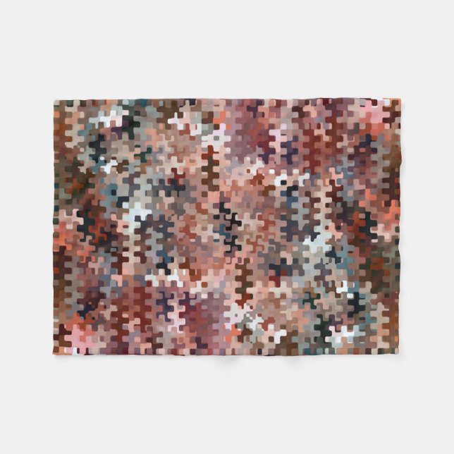 Couverture Polaire Motif Abstrait multicolore tonifié Terre (Devant (Horizontal))