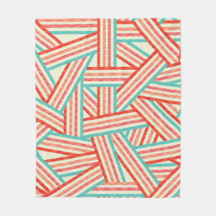 Couverture Polaire Motif Abstrait rayé coloré