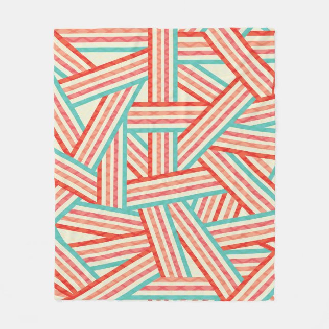Couverture Polaire Motif Abstrait rayé coloré (Devant)
