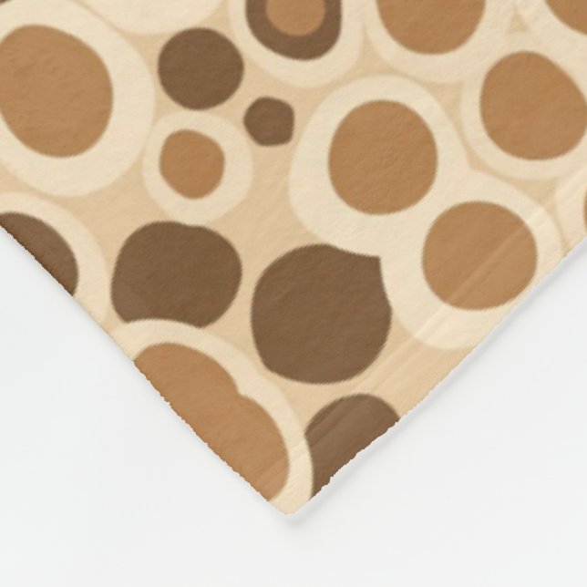 Couverture Polaire motif abstrait rétro avec des formes organiques do (Coin)