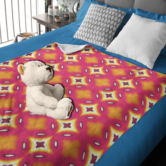 Couverture Polaire motif abstrait rose orangé (Créateur téléchargé)