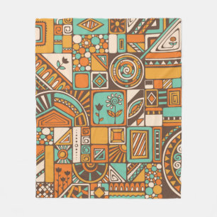Couverture Polaire Motif Abstrait sans couture avec éléments géom