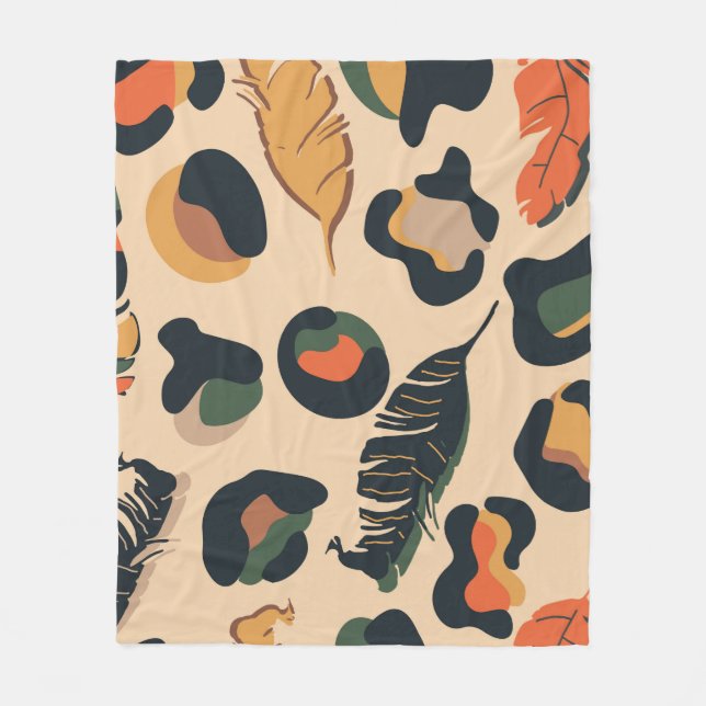 Couverture Polaire motif Abstrait sans soudure, dos d'animal sauvage (Devant)