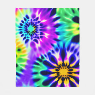 Couverture Polaire Motif Abstrait Tie Dye Adire