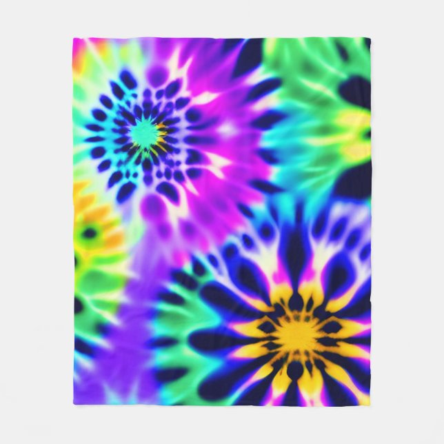 Couverture Polaire Motif Abstrait Tie Dye Adire (Devant)