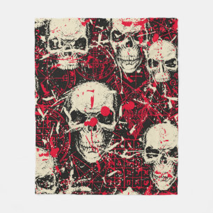 Couverture Polaire motif Abstrait transparent avec un skul humain sin