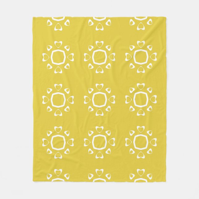 Couverture Polaire motif Abstrait transparent de couleur jaune (Devant)