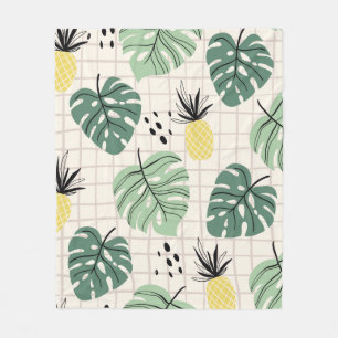 Couverture Polaire Motif Abstrait tropical sans couture avec feuille 