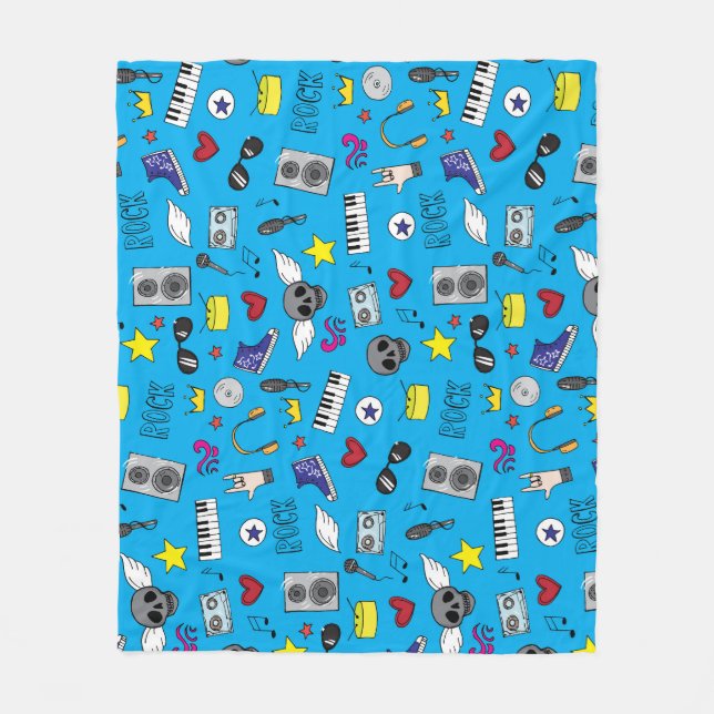 Couverture Polaire Motif Ado Rock Emo Music (Devant)