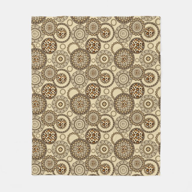 Couverture Polaire Motif africain 3 de peau de guépard (Devant)