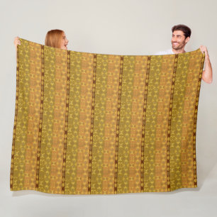 Couverture Polaire motif africain ethnique avec des simbols d'Adinkra