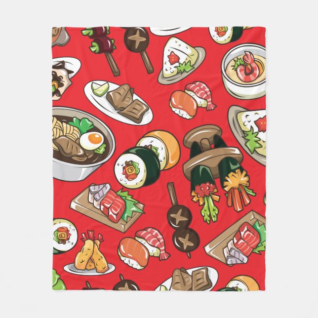 Couverture Polaire motif alimentaire japonais transparent (Devant)