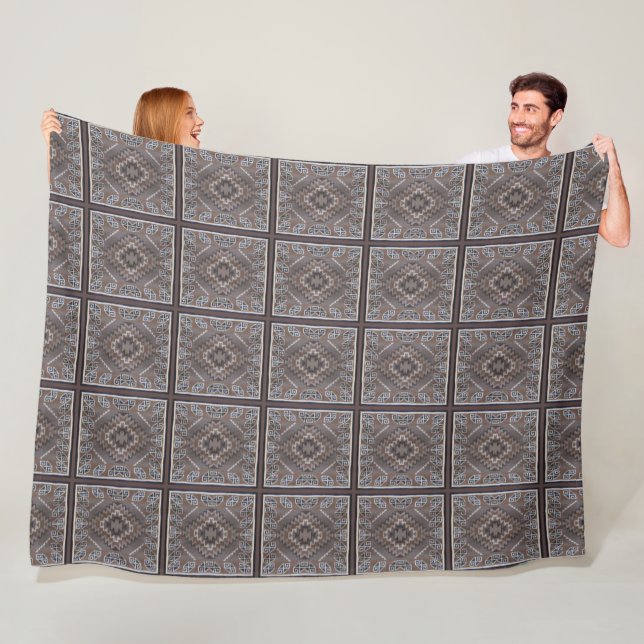 Couverture Polaire Motif amérindien (En situation)